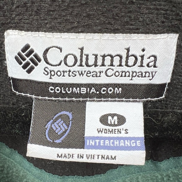 Columbia full zip front closure unlined cozy fleece sweater jacket forest green - Picture 10 of 13